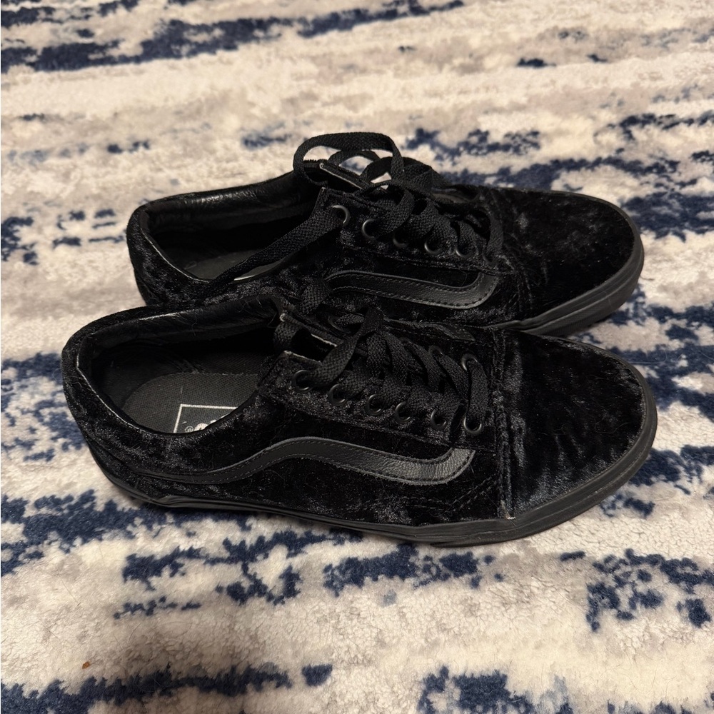 Vans Black Velvet Sneakers size 7.5